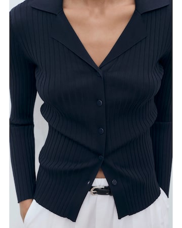 MANGO COLLARED CARDIGAN