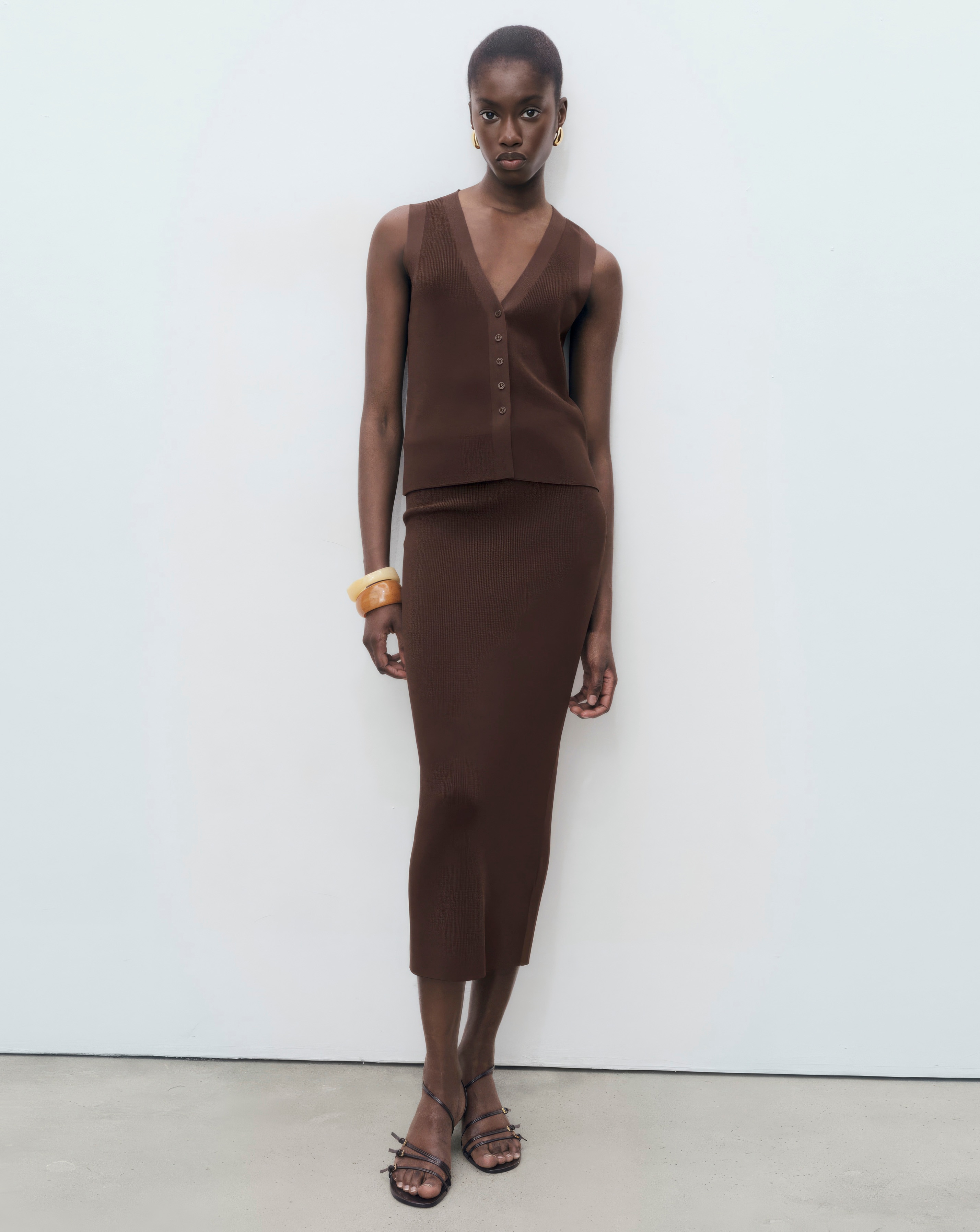 New In - Mango Chocolate Midi Skirt