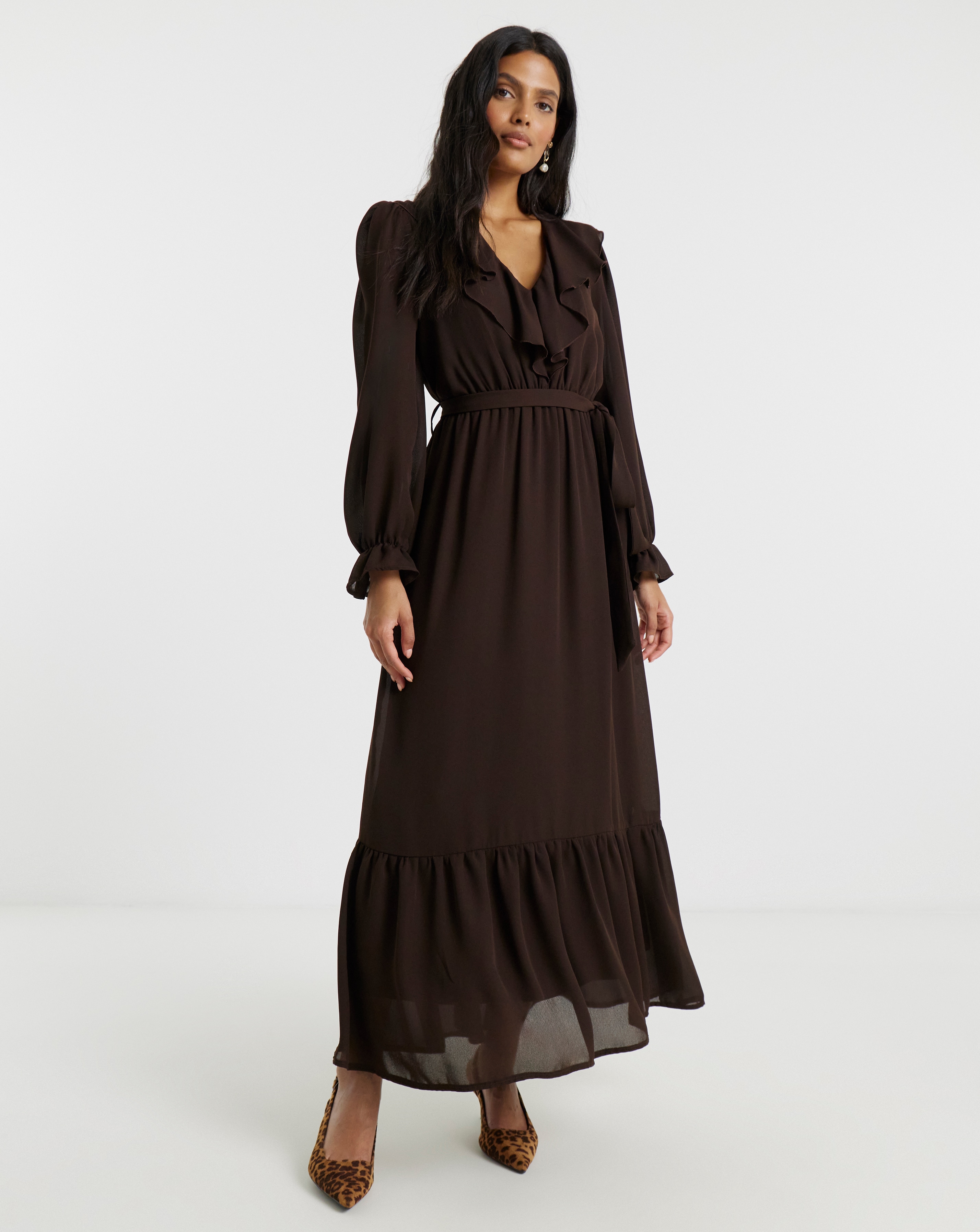 Flounce London Chiffon Midaxi Dress