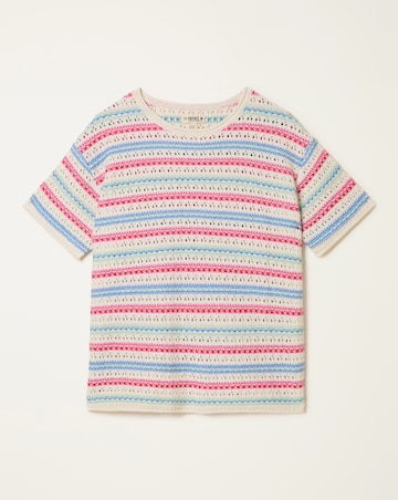 FatFace Flora Stripe Knitted Top