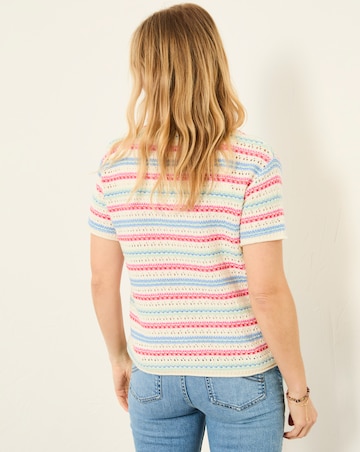 FatFace Flora Stripe Knitted Top