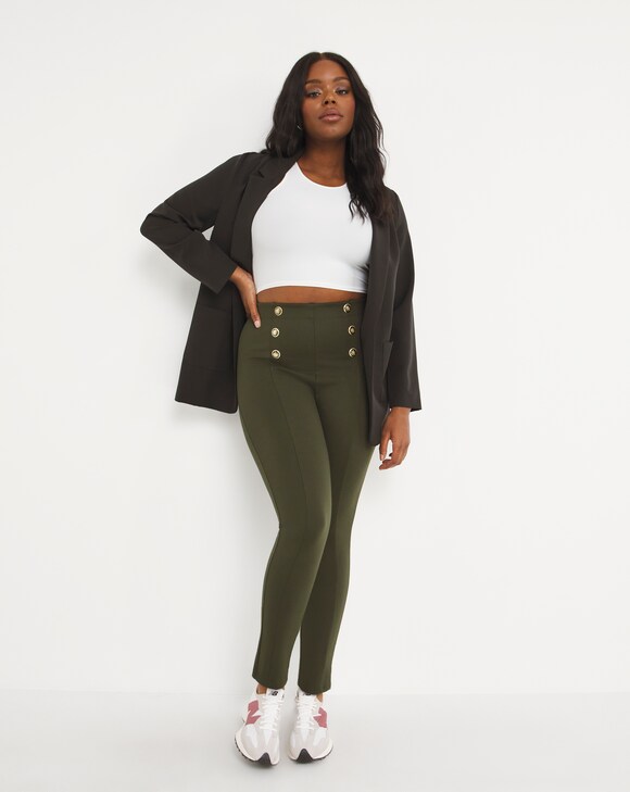 Power Ponte With Military Buttons,  Simply Be
