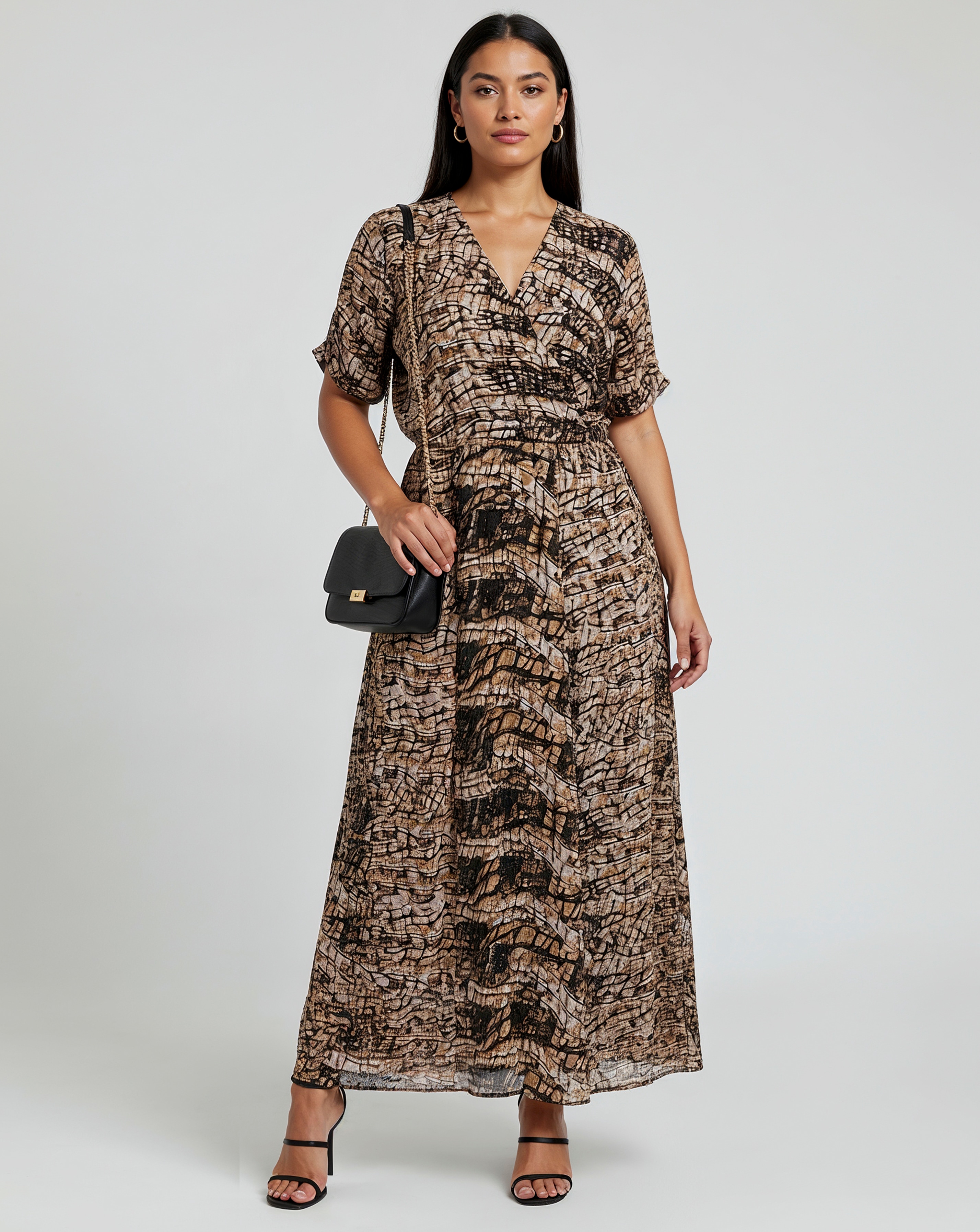 Religion Animal Print Maxi Wrap Dress