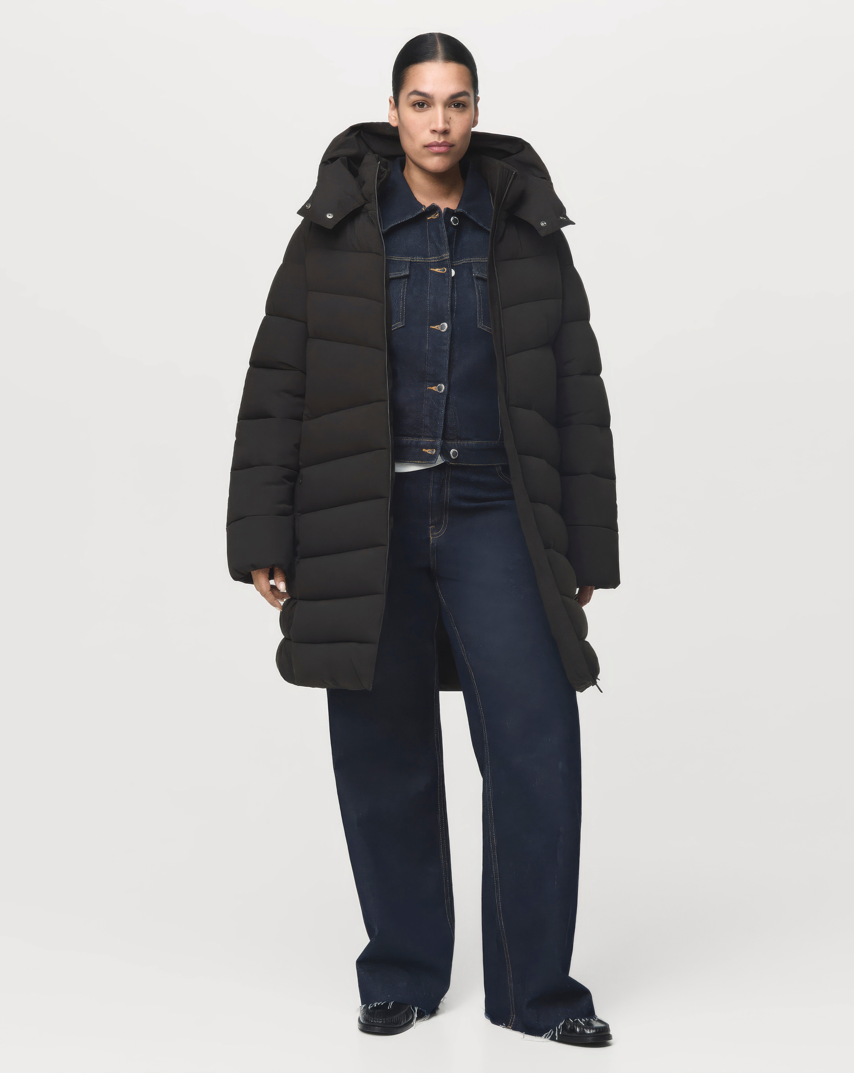 New In - Mango Double Zip Hooded Puffer Coat