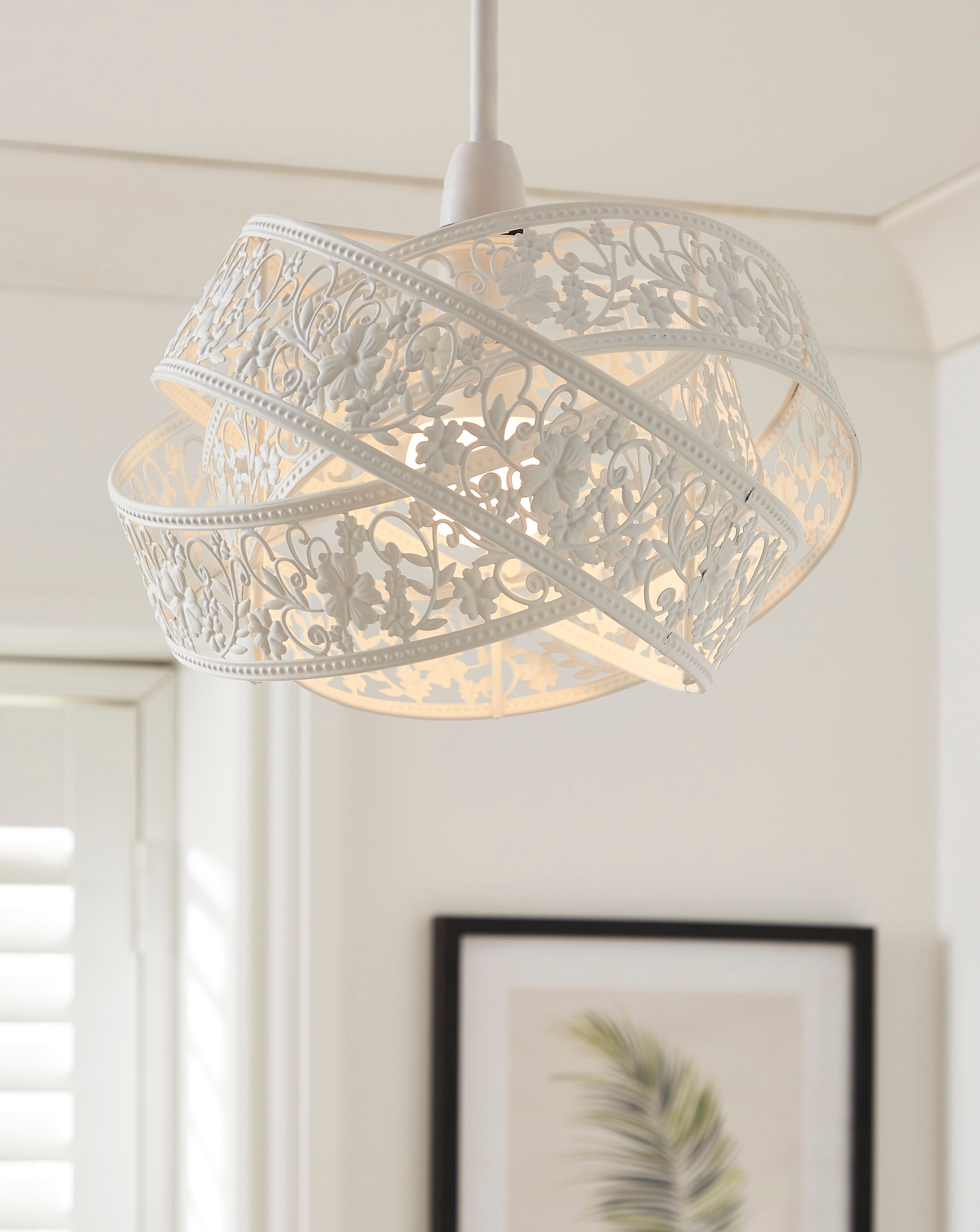 New In - Matte White Fretwork Shade