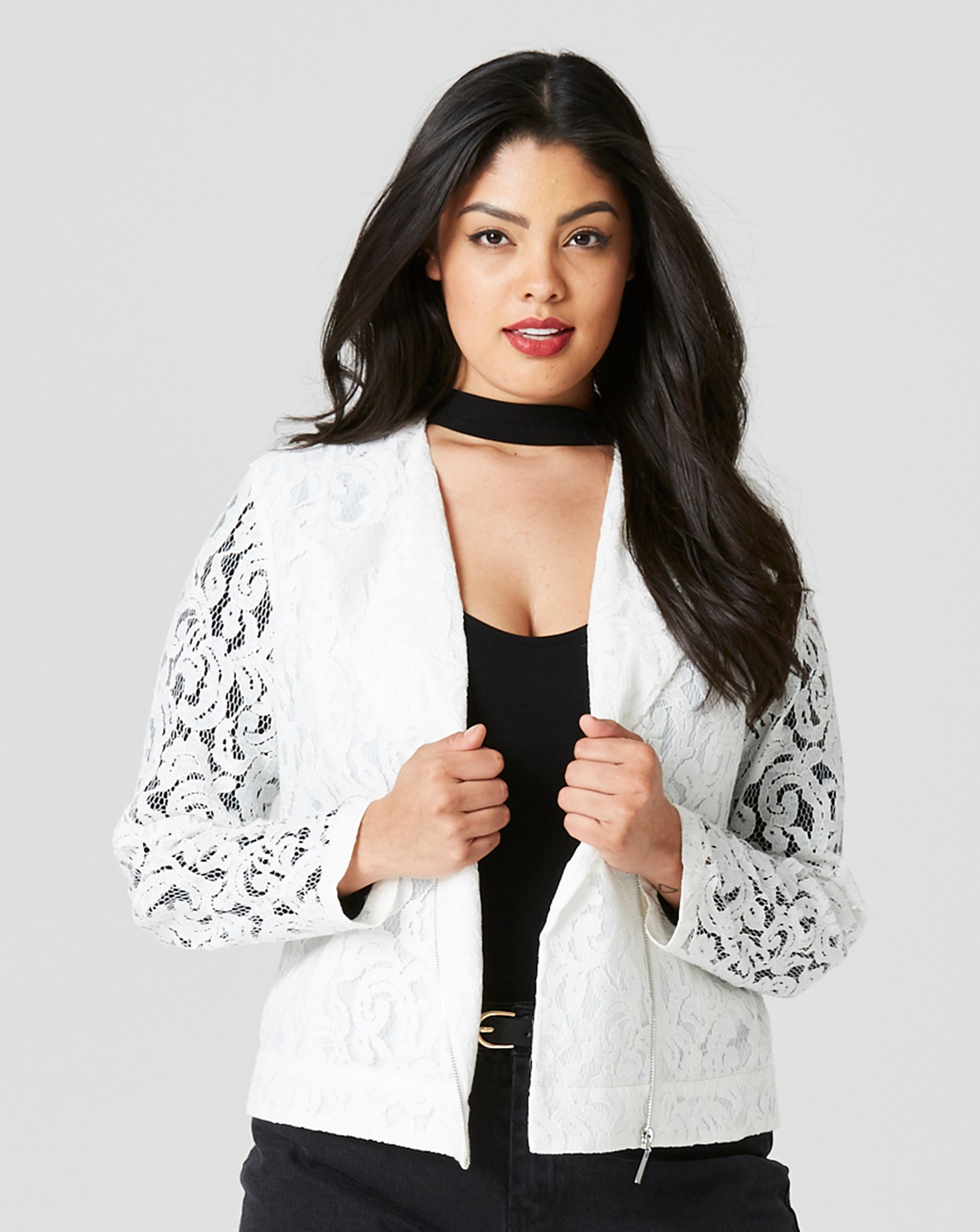 LACE BIKER JACKET Simply Be