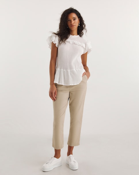 Stone Stretch Chino Cropped Trousers