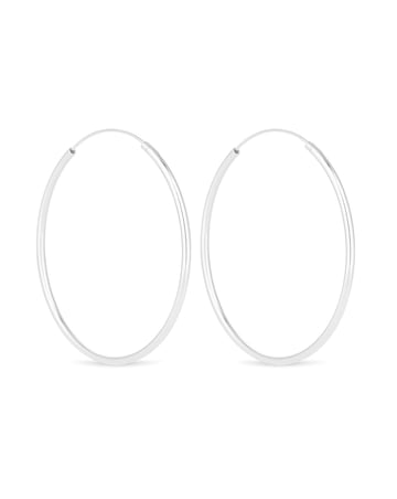 Simply Silver Sterling Silver 925 50mm Sleeper Hoop Earrings