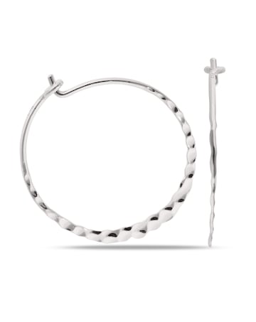 Sterling Silver 25mm Hammered Design Hoops