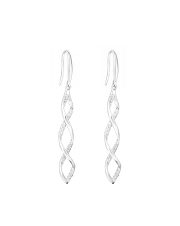 Simply Silver Sterling Silver 925 Cubic Zirconia Wrapped In Love Drop Earrings