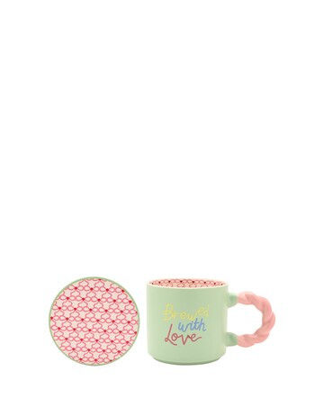Raspberry Blossom Mug & Coaster Set - Brewed With Love