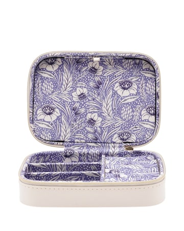 Sophia Lane White & Blue Floral Jewellery Box