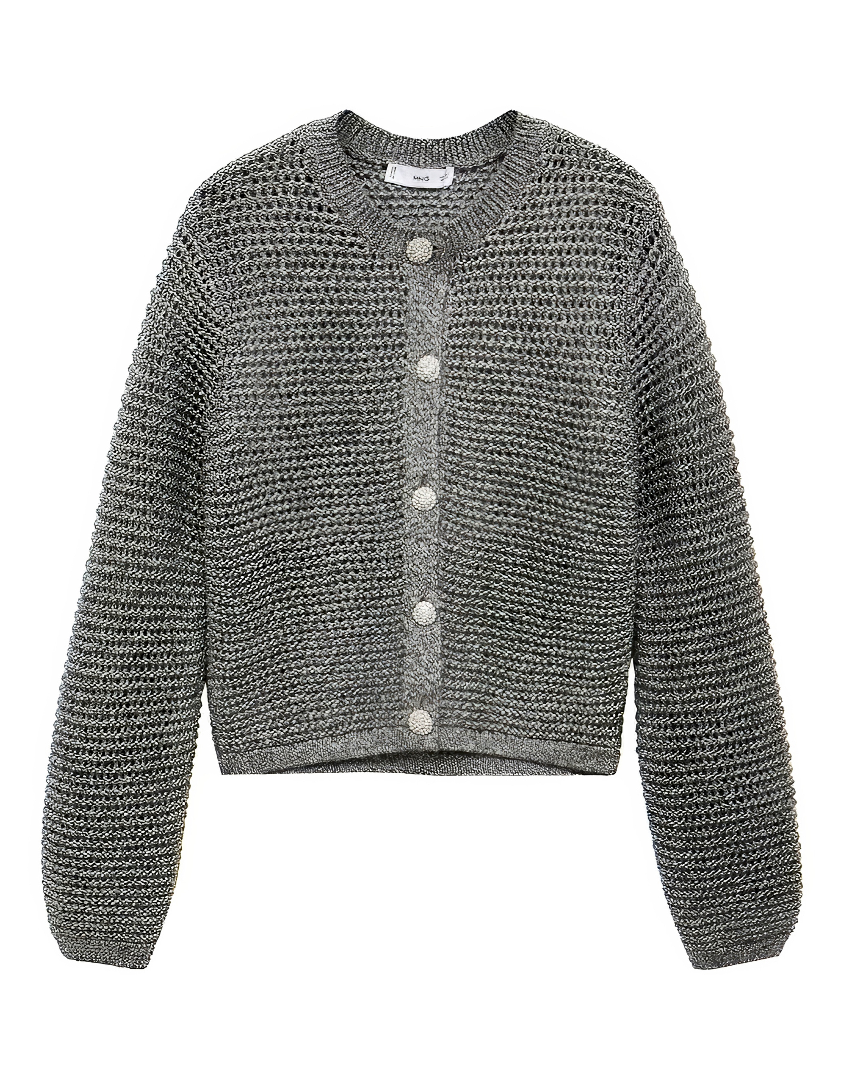 Mango Chunky Knit Jacket With Buttons