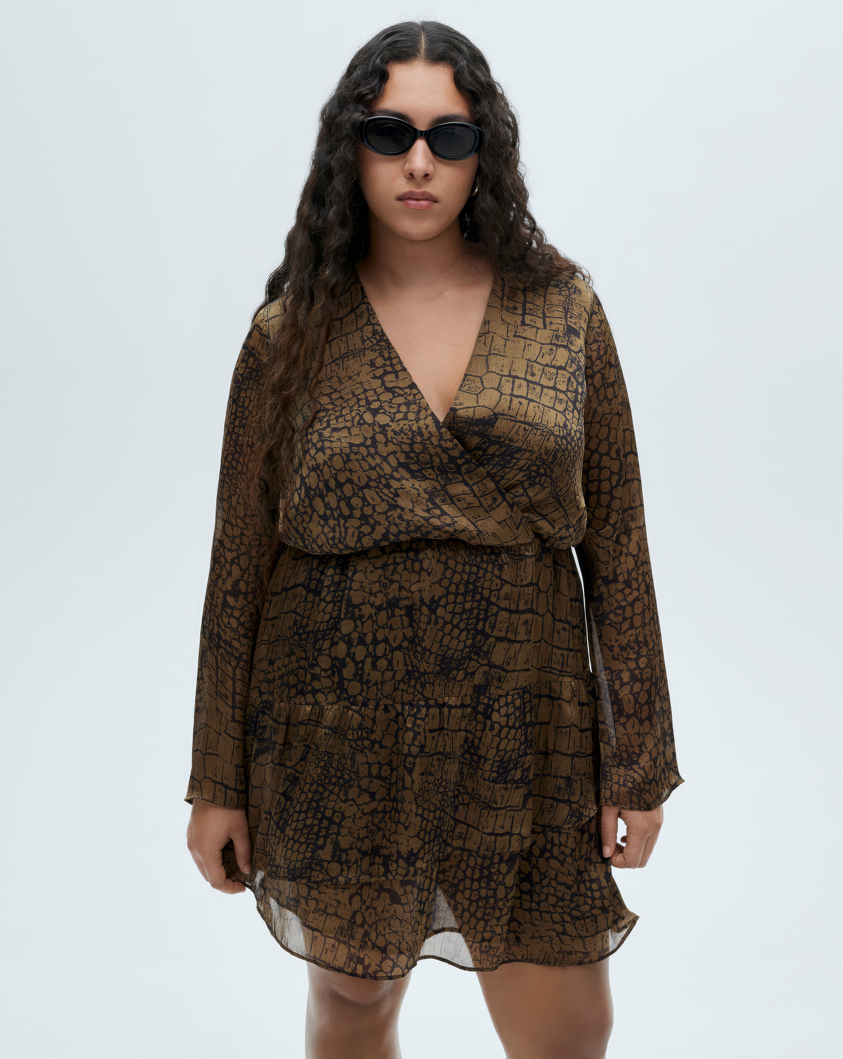 Mango Animal Print Ruffle Dress