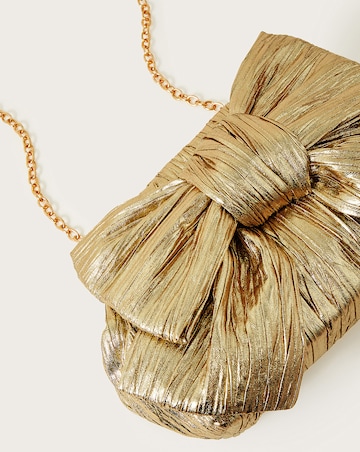 Monsoon Oversized Bow Metallic Bag