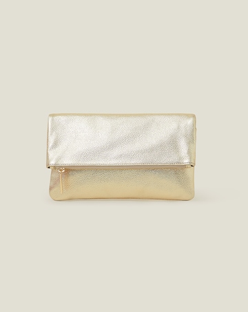 Accessorize Leather Metallic Clutch