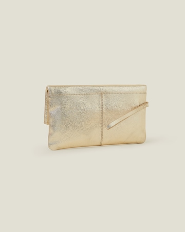 Accessorize Leather Metallic Clutch