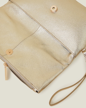 Accessorize Leather Metallic Clutch