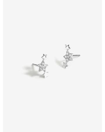Simply Silver Sterling Silver 925 Cubic Zirconia Mini Star Climber Earring