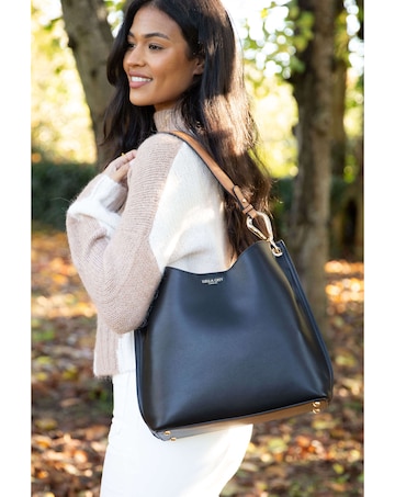 Luella Grey Phoebe Black/Tan Hobo Tote