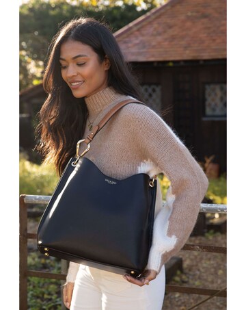 Luella Grey Phoebe Black/Tan Hobo Tote