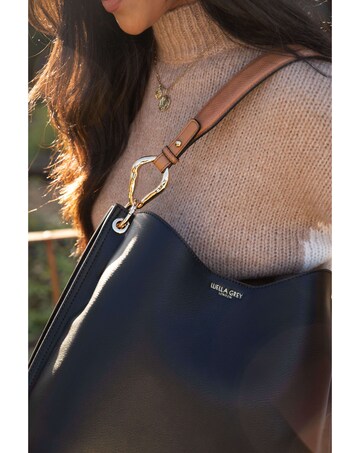 Luella Grey Phoebe Black/Tan Hobo Tote
