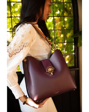 Luella Grey Alexi Plum/Tan Hobo Tote