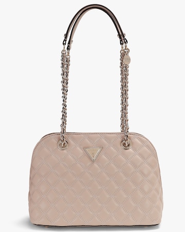 Guess Dome Light Beige Quilted Shoulder Bag