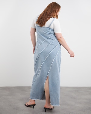 Light Blue Seamed Column Maxi Dress - Image 6