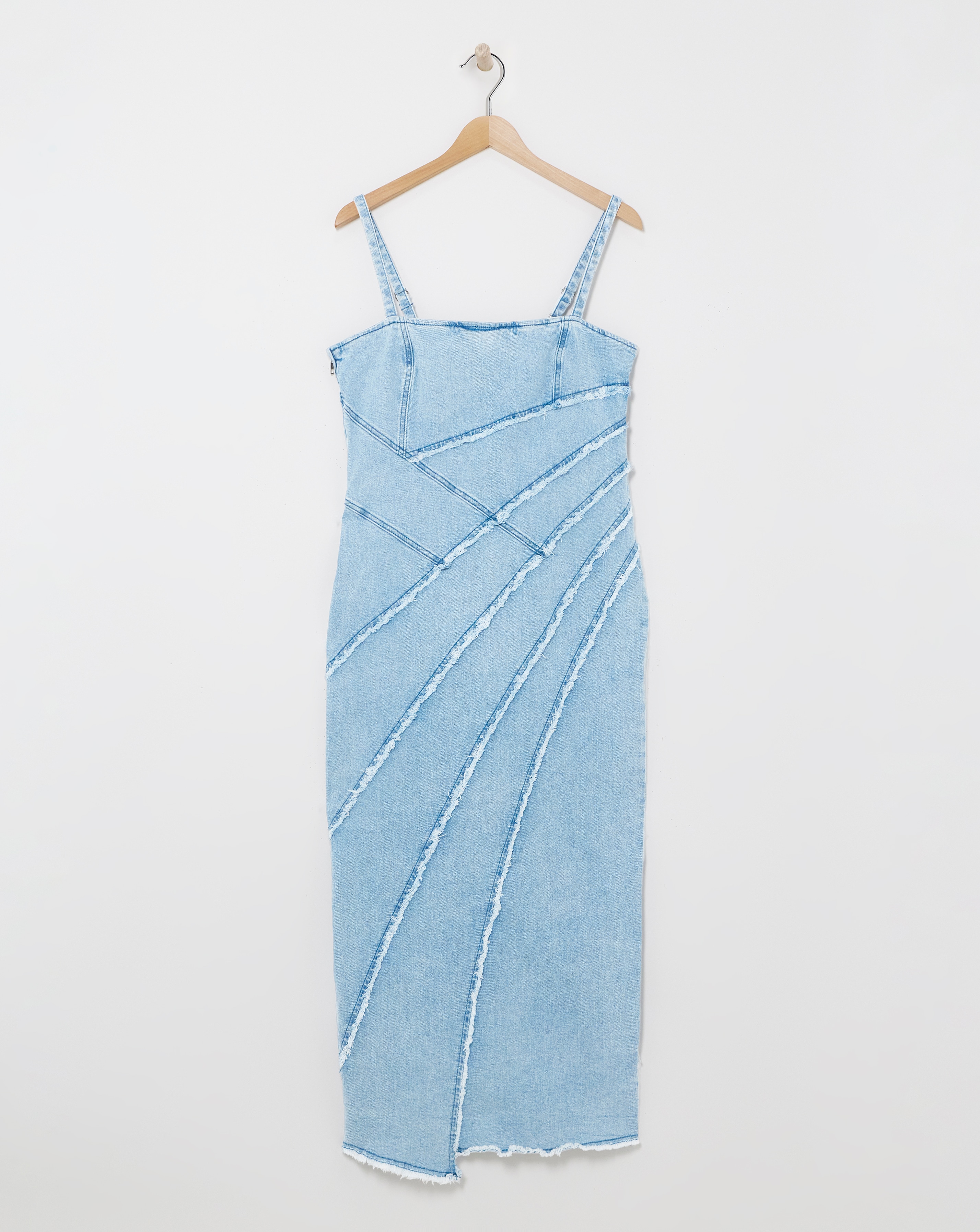 Simply Be - Women's Light Blue Seamed Column Maxi Dress - Size 12 - Light blue - 68% Cotton 30% Polyester 2% Elastane