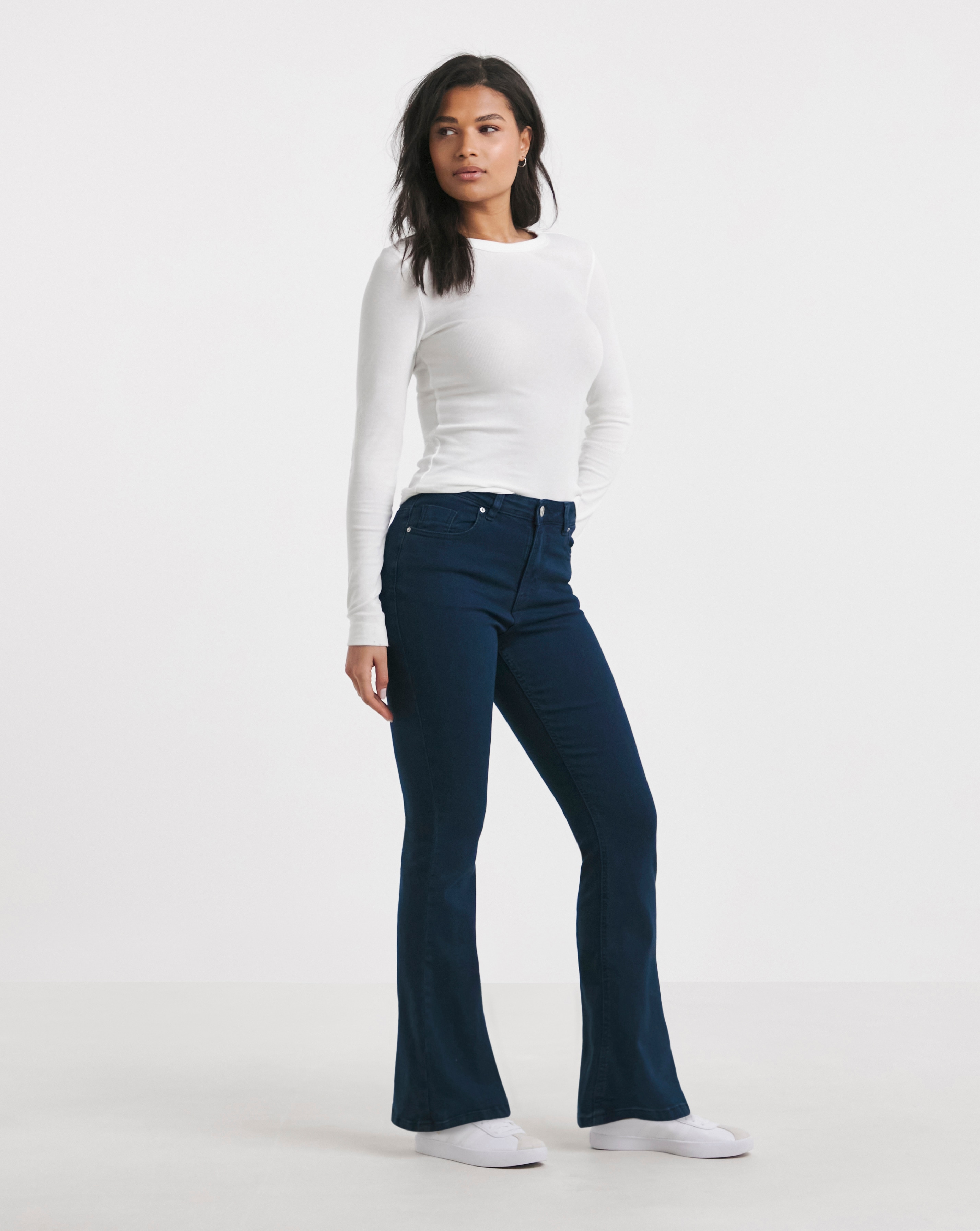 Indigo Flared Highwaist Super Stretch